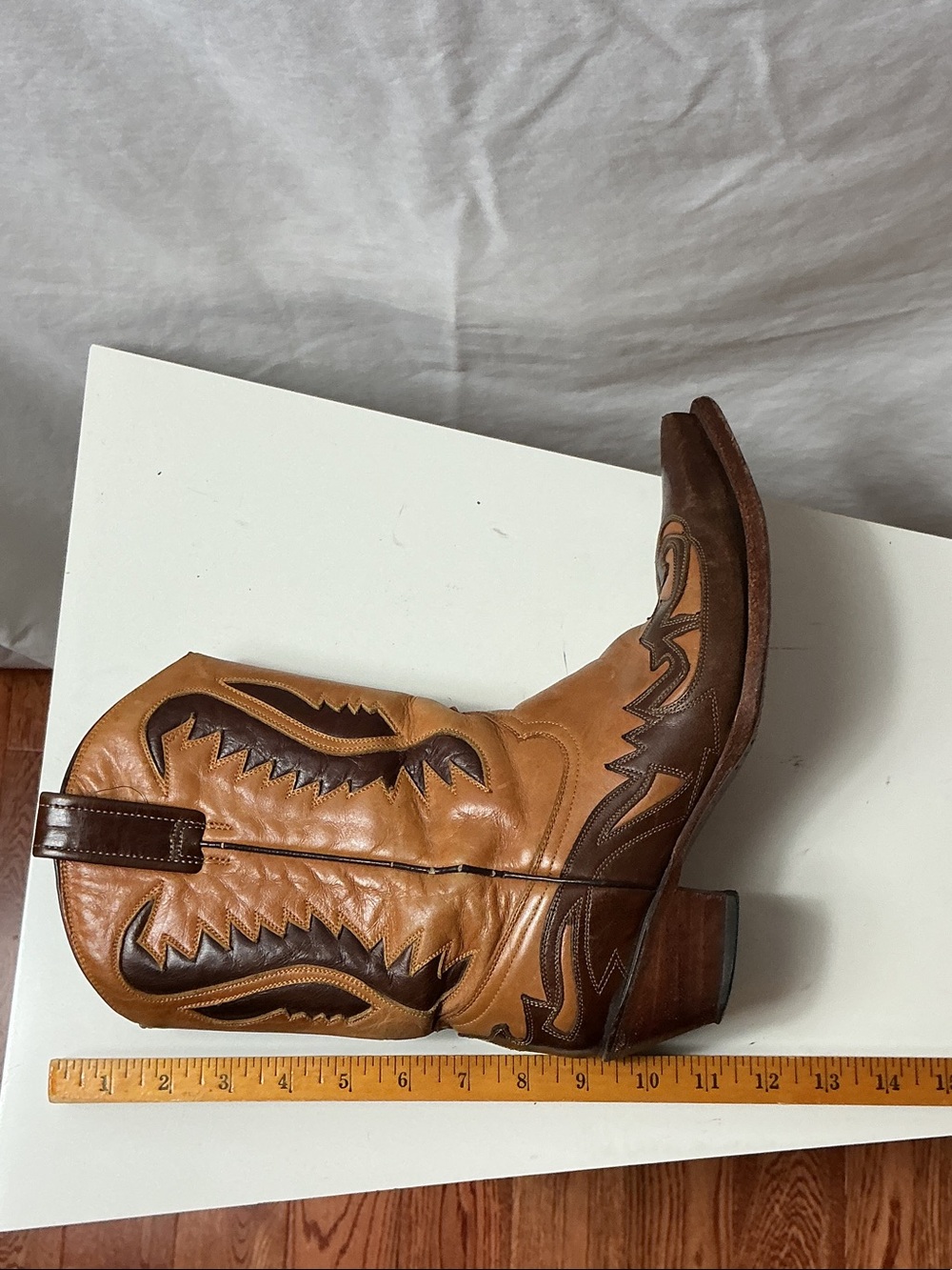Corral Two-Tone Brown Leather Western Heeled Boots - Picture 12 of 13